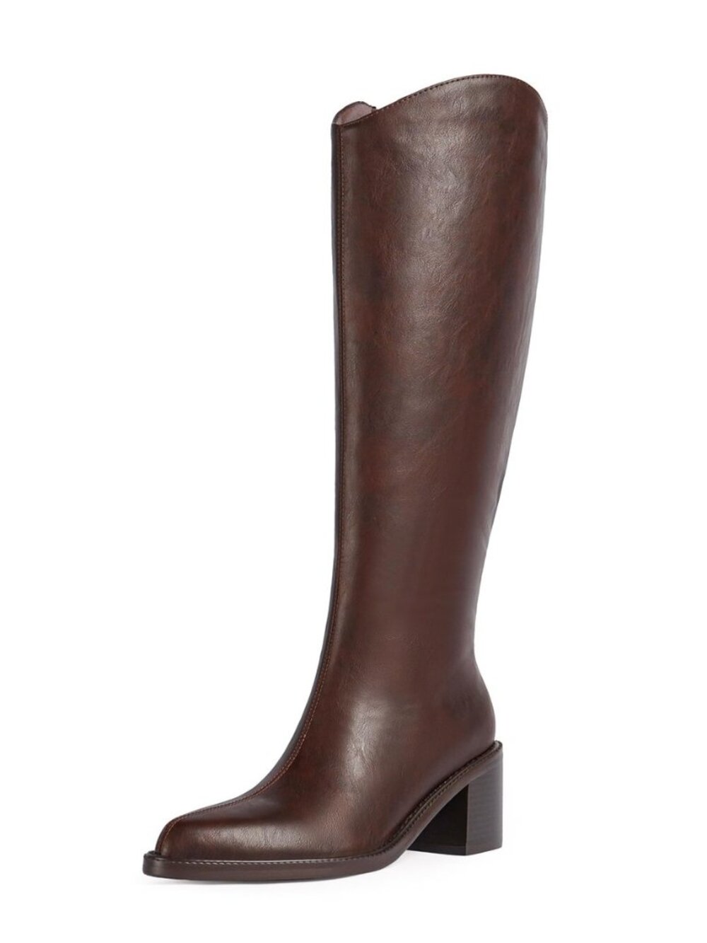 Knee High Boots Women Pointed Toe Tall Boots Chunky Block Heel Long Boots